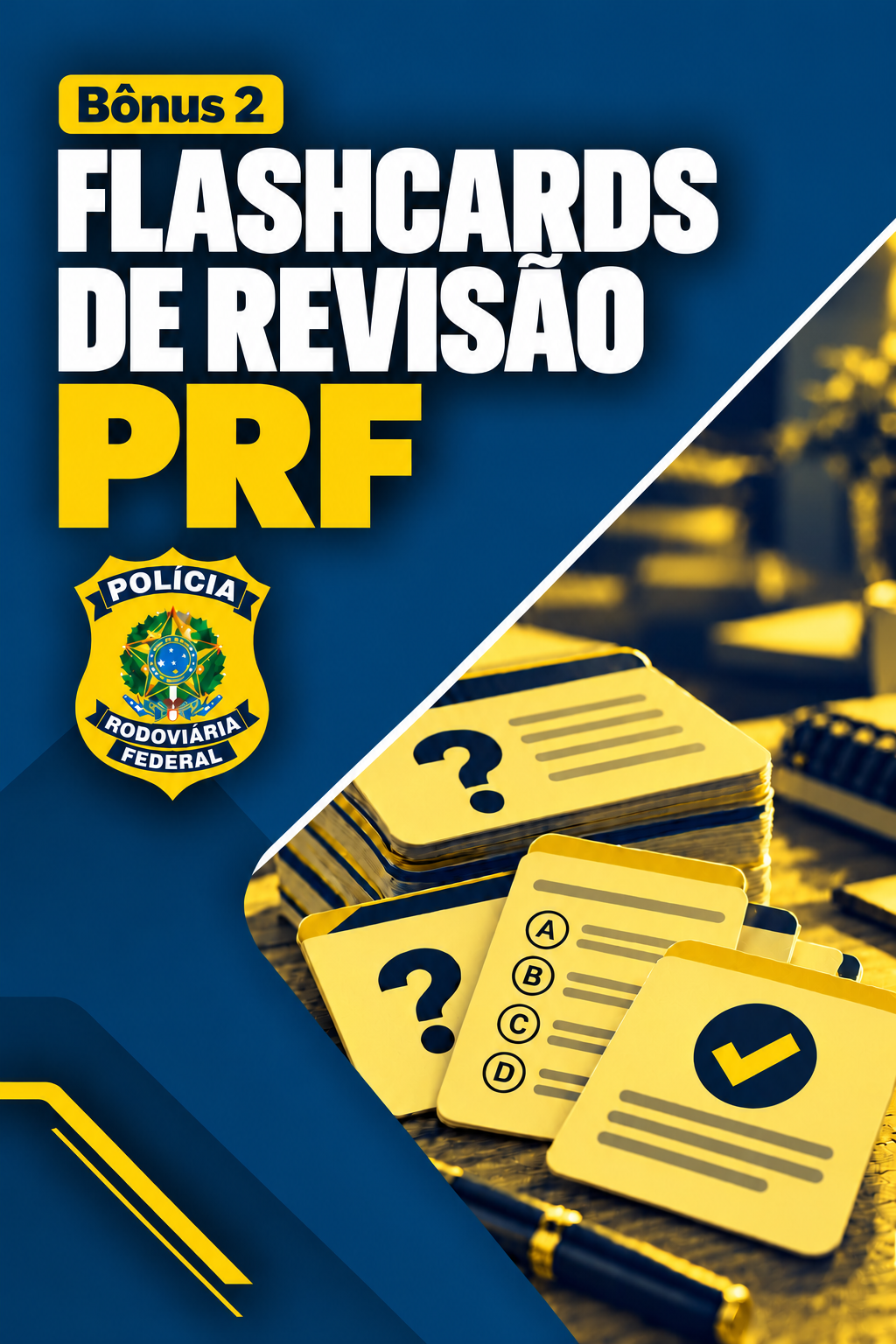 Capa do bônus Flashcards de Revisão PRF